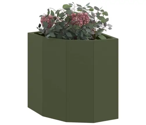 Stūra Stādītājs Olīvu Zaļa 30 X 30 X 35 Cm Tērauds Vidaxl