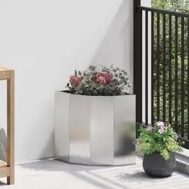 Stūra Stādītājs Sudraba 30 X 30 X 35 Cm Nerūsējošs Tērauds Vidaxl