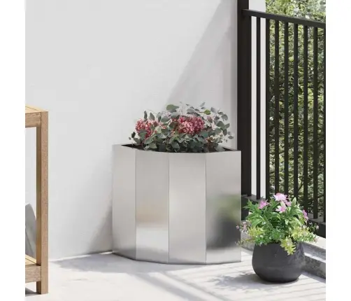 Stūra Stādītājs Sudraba 30 X 30 X 35 Cm Nerūsējošs Tērauds Vidaxl