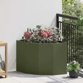 Stūra Stādītājs Olīvu Zaļa 60 X 60 X 50 Cm Tērauds Vidaxl