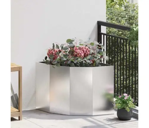 Stūra Stādītājs Sudraba 60 X 60 X 50 Cm Nerūsējošs Tērauds Vidaxl