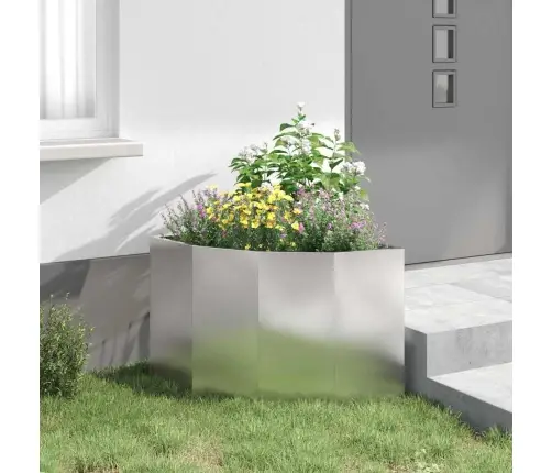 Stūra Stādītājs Sudraba 60 X 60 X 50 Cm Nerūsējošs Tērauds Vidaxl