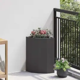 Stūra Stādītājs Melna 30 X 30 X 50 Cm Tērauds Vidaxl