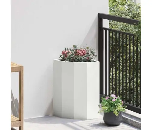 Stūra Stādītājs Balts 30 X 30 X 50 Cm Tērauds Vidaxl