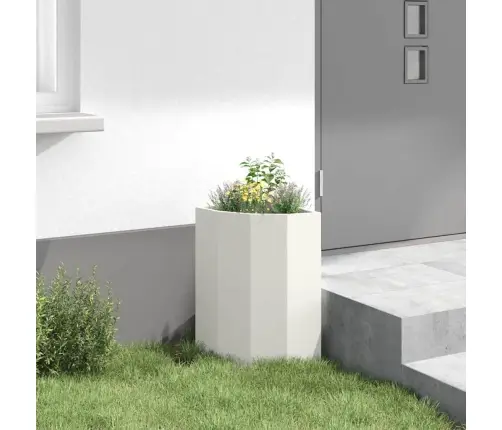 Stūra Stādītājs Balts 30 X 30 X 50 Cm Tērauds Vidaxl