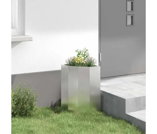 Kampinė Vazonas Sidabro 30 X 30 X 50 Cm Nerūdijantis Plienas