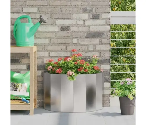 Puķu Kaste Sudraba 60 X 30 X 35 Cm Nerūsējošs Tērauds Vidaxl