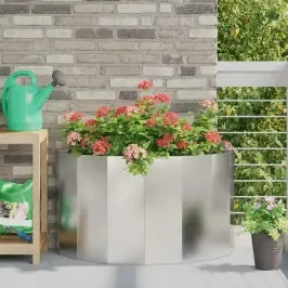 Puķu Kaste Sudraba 90 X 45 X 50 Cm Nerūsējošs Tērauds Vidaxl