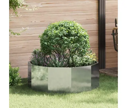 Puķu Kaste Sudraba 90 X 90 X 35 Cm Cinkots Tērauds Vidaxl