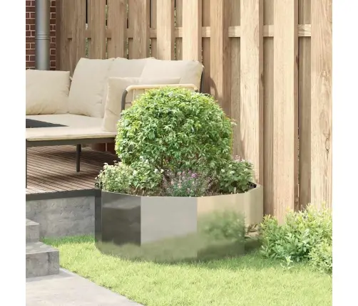 Puķu Kaste Sudraba 90 X 90 X 35 Cm Cinkots Tērauds Vidaxl