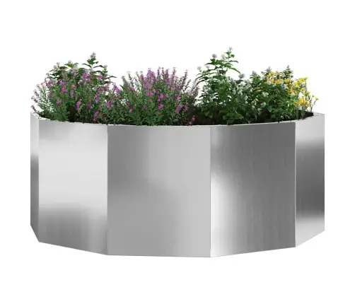 Puķu Kaste Sudraba 90 X 90 X 35 Cm Cinkots Tērauds Vidaxl