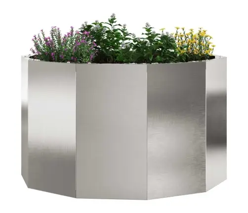 Puķu Kaste Sudraba 60 X 60 X 35 Cm Nerūsējošs Tērauds Vidaxl