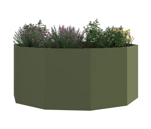 Puķu Kaste Olīvu Zaļš 120 X 120 X 50 Cm Tērauds Vidaxl