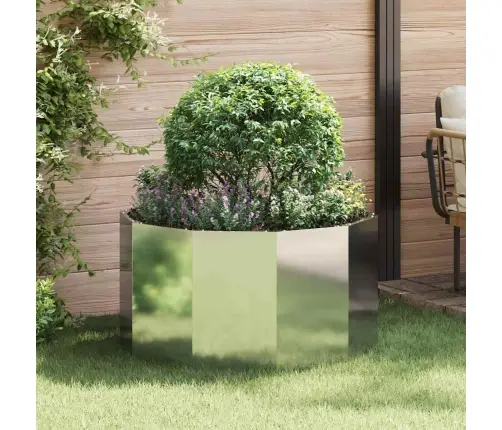 Puķu Kaste Sudraba 90 X 90 X 50 Cm Cinkots Tērauds Vidaxl