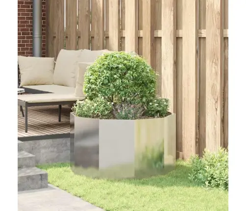 Puķu Kaste Sudraba 90 X 90 X 50 Cm Cinkots Tērauds Vidaxl