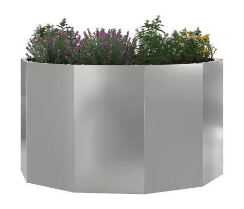 Puķu Kaste Sudraba 90 X 90 X 50 Cm Cinkots Tērauds Vidaxl