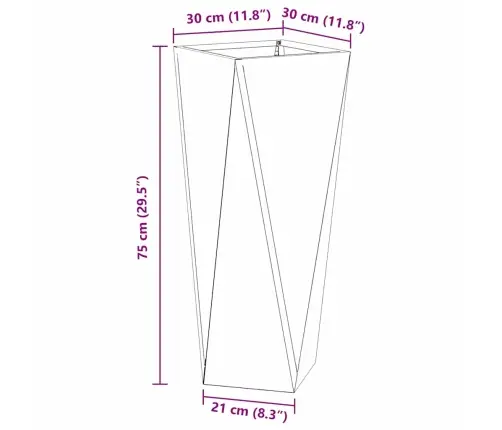 Puķu Kaste 2 Pcs Sudraba 30 X 30 X 75 Cm Nerūsējošs Tērauds Vidaxl