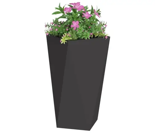 Puķu Kaste 2 Pcs Melna 40 X 40 X 75 Cm Tērauds Vidaxl