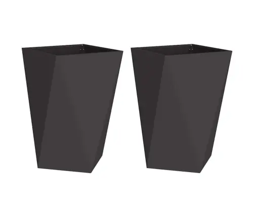 Puķu Kaste 2 Pcs Melna 50 X 50 X 75 Cm Tērauds Vidaxl