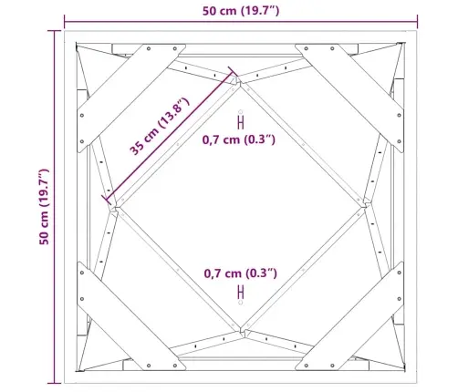 Puķu Kaste Balts 50 X 50 X 75 Cm Tērauds Vidaxl