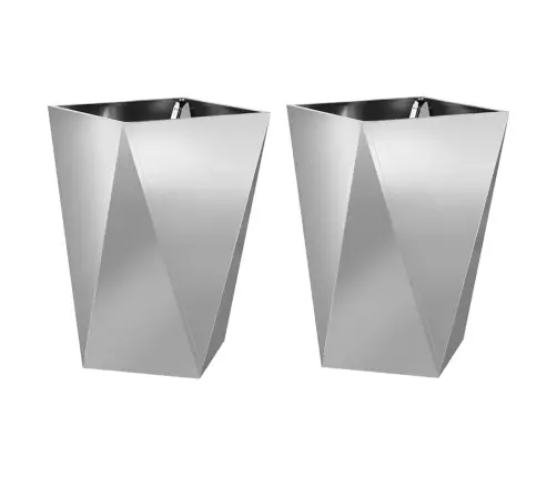 Taimekast 2 Pcs Hõbedane 50 X 50 X 75 Cm Tsinkteras