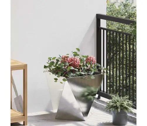 Puķu Kaste Sudraba 40 X 40 X 40 Cm Nerūsējošs Tērauds Vidaxl