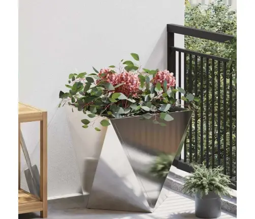 Puķu Kaste Sudraba 50 X 50 X 50 Cm Nerūsējošs Tērauds Vidaxl