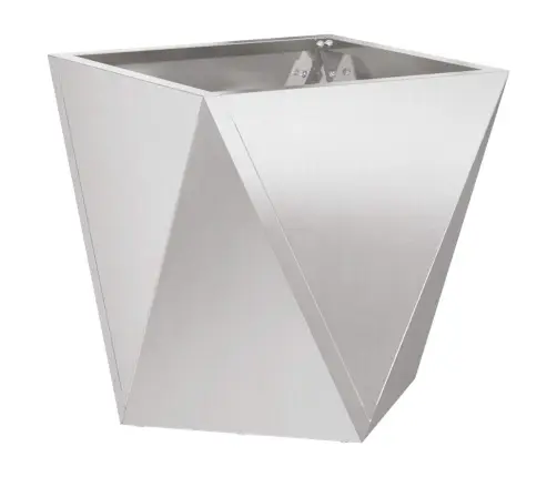 Puķu Kaste Sudraba 50 X 50 X 50 Cm Nerūsējošs Tērauds Vidaxl