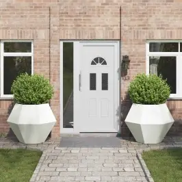 Puķu Kaste 2 Pcs Balts 100 X 100 X 80 Cm Tērauds Vidaxl