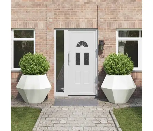 Puķu Kaste 2 Pcs Balts 100 X 100 X 80 Cm Tērauds Vidaxl