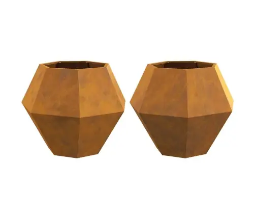 Puķu Kaste 2 Pcs Rūsa 75 X 75 X 60 Cm Novecināts Tērauds Vidaxl