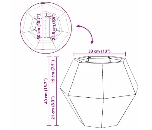 Taimekast Valge 50 X 50 X 40 Cm Teras