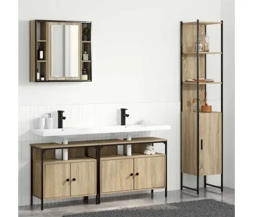 Vannas Istabas Mēbeļu Komplekts Ar Plauktu 4 Pcs Sonomas Ozola Vidaxl