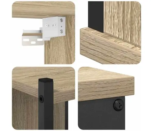 Vonios Baldų Rinkinys 4 Pcs Sonoma Ąžuolas 33 X 33 X 185.5 Cm Vonios Baldų Rinkinys 4 Pcs Sonoma Ąžuolas 33 X 33 X 185.5 Cm