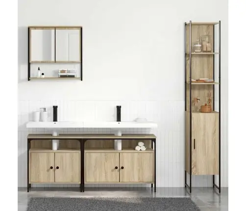 Vannas Istabas Mēbeļu Komplekts 4 Pcs Sonomas Ozola Vidējs Vidaxl