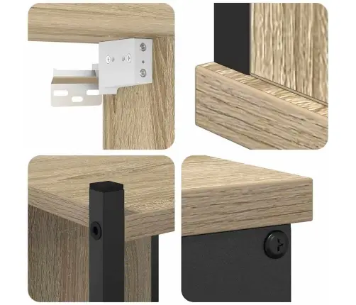 Vannas Istabas Mēbeļu Komplekts Ar Plauktu 4 Pcs Sonomas Ozola Vidaxl