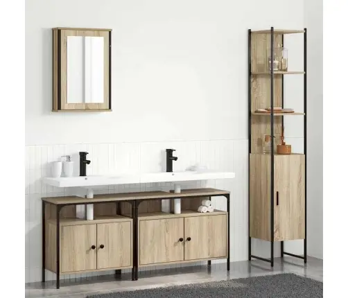 Vannas Istabas Mēbeļu Komplekts Ar Plauktu 4 Pcs Sonomas Ozola Vidaxl