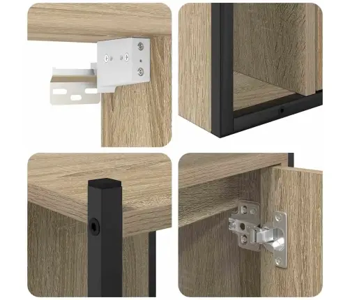 Vannas Istabas Mēbeļu Komplekts Ar Plauktu 4 Pcs Sonomas Ozola Vidaxl