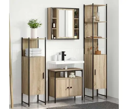 Vannas Istabas Mēbeļu Komplekts Ar Plauktu 4 Pcs Sonomas Ozola Vidaxl