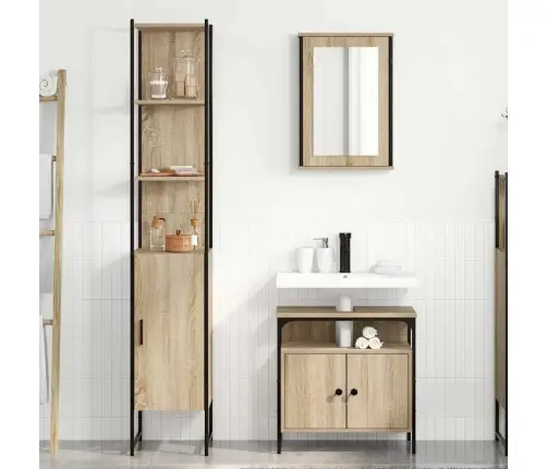 Vannas Istabas Mēbeļu Komplekts Ar Plauktu 3 Pcs Sonomas Ozola Vidaxl