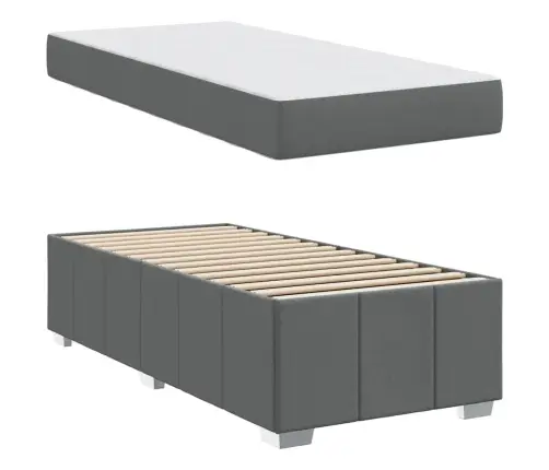 Lovos Rėmas Su Čiužiniu Tamsiai Pilka 80 X 200 Cm Audinys
