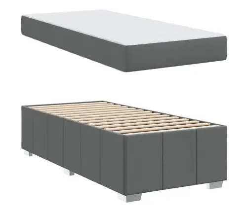 Lovos Rėmas Su Čiužiniu Tamsiai Pilka 80 X 200 Cm Audinys