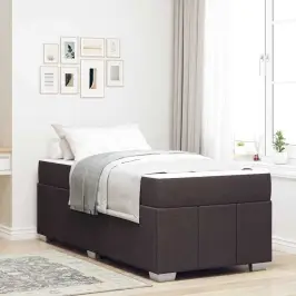 Gultas Rāmis Ar Matraci Tumši Brūna 80 X 200 Cm Audums Vidaxl Gultas Rāmis Ar Matraci Tumši Brūna 80 X 200 Cm Audums Vidaxl