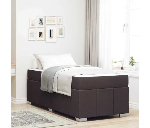 Gultas Rāmis Tumši Brūna 80 X 200 Cm Audums Vidaxl