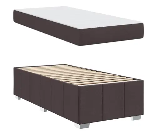 Gultas Rāmis Tumši Brūna 80 X 200 Cm Audums Vidaxl