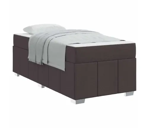 Gultas Rāmis Tumši Brūna 80 X 200 Cm Audums Vidaxl