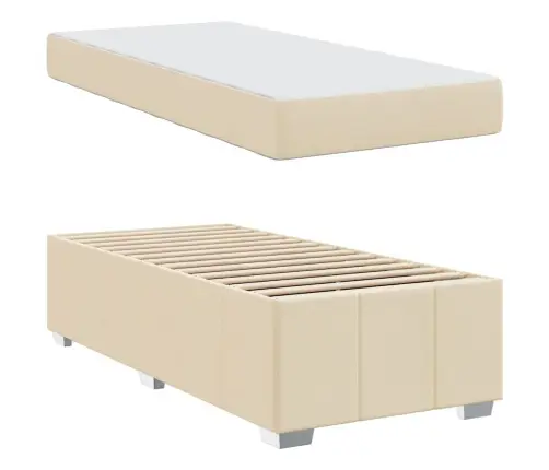 Voodi Raam Madratsiga Cream 80 X 200 Cm Kangas