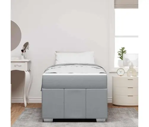 Lovos Rėmas Su Čiužiniu Šviesiai Pilka 90 X 190 Cm Audinys