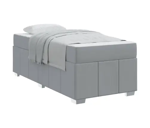 Lovos Rėmas Su Čiužiniu Šviesiai Pilka 90 X 190 Cm Audinys