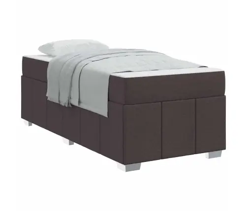 Lovos Rėmas Su Čiužiniu Tamsiai Rudas 90 X 190 Cm Audinys